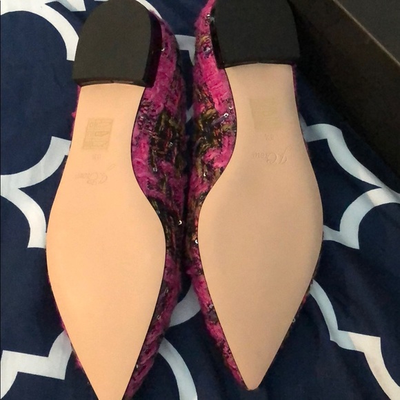 J. Crew Pink Fresh Berry Tweed Flats NWT 8.5 - Picture 4 of 5